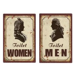 plaque vintage toilette