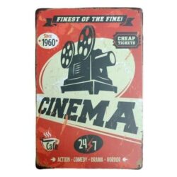 plaque métal vintage cinéma