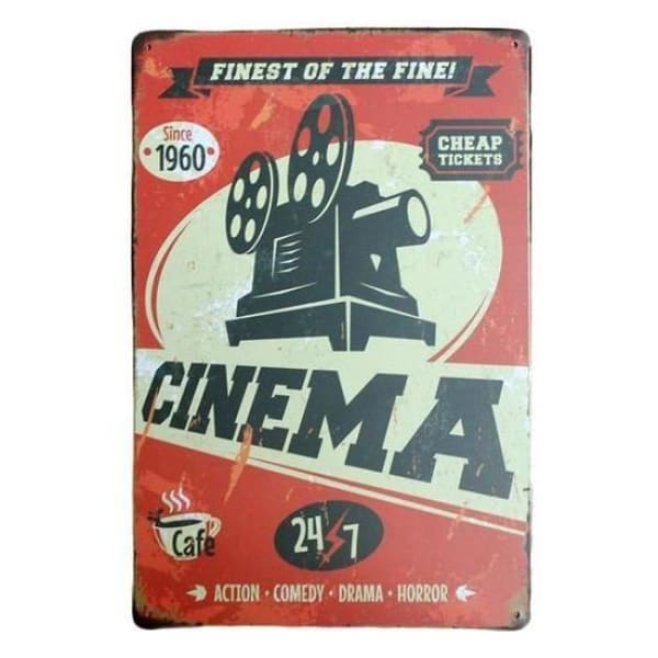 plaquemetalvintagecinema plaque métal vintage cinéma