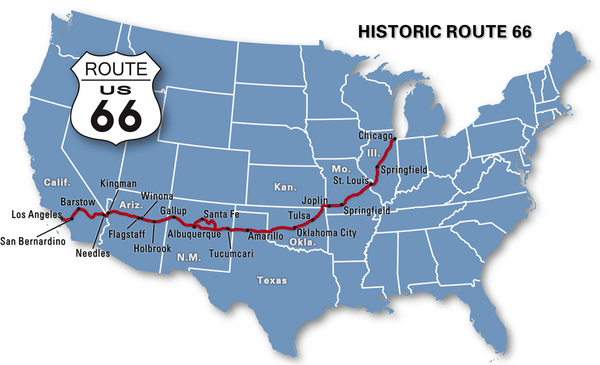 comment la route 66 est devenue une legende route 66 carte