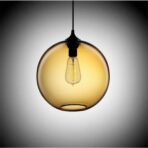 suspension globe verre couleur