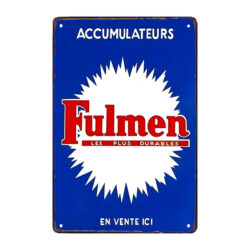 ancienne plaque publicitaire fulmen accumulateurs
