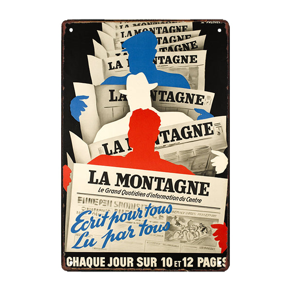 journal-la-montagne-plaque-publicitaire journal la montagne plaque publicitaire