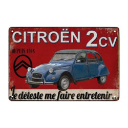 plaque publicitaire 2cv