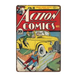 plaque métal action comics
