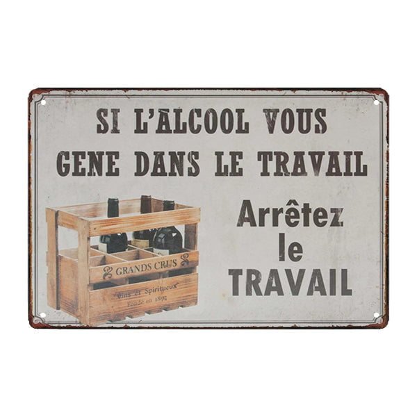 plaque-metal-alcool plaque métal alcool