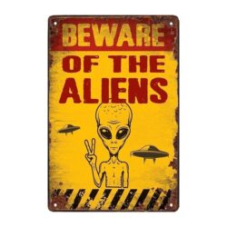 plaque métal alien