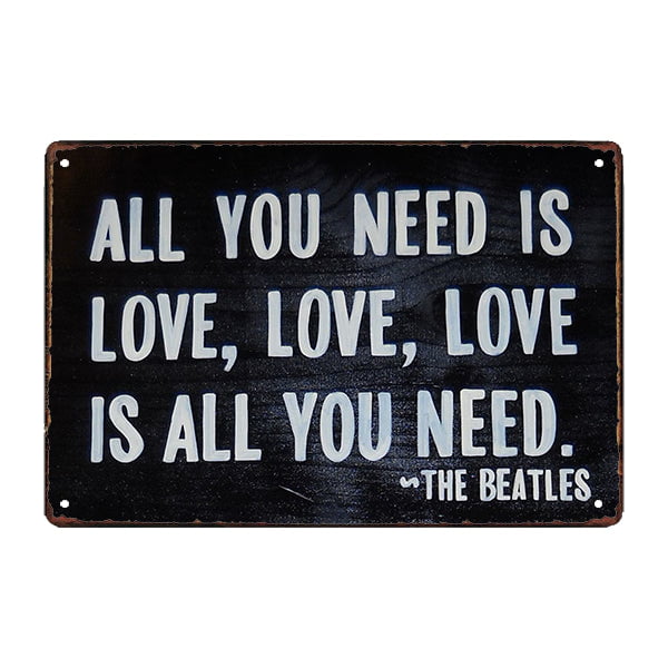 plaque-metal-all-you-need-is-love plaque métal all you need is love