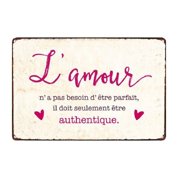 plaque-metal-amour Plaque Métal Vintage <br> Amour – Image 1