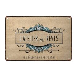 plaque métal atelier des rêves