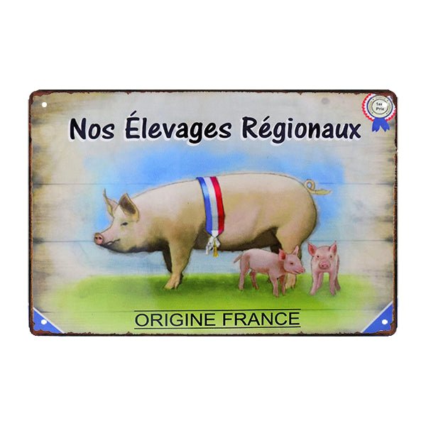 plaque-metal-avec-cochon plaque métal avec cochon