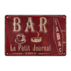 plaque métal bar