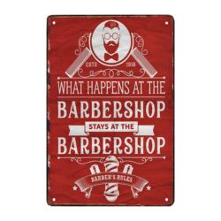 plaque métal barber shop