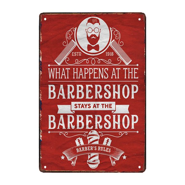 plaque-metal-barber-shop plaque métal barber shop