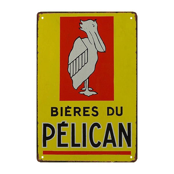 plaque-metal-biere-pelican plaque métal bière pélican