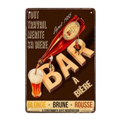 plaque métal bières