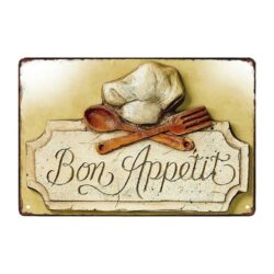 plaque métal bon appétit