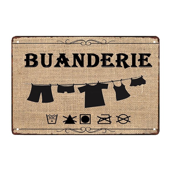 plaque-metal-buanderie Plaque Métal Vintage <br> Buanderie – Image 1