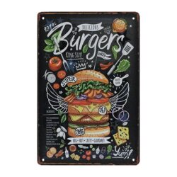 plaque métal burger