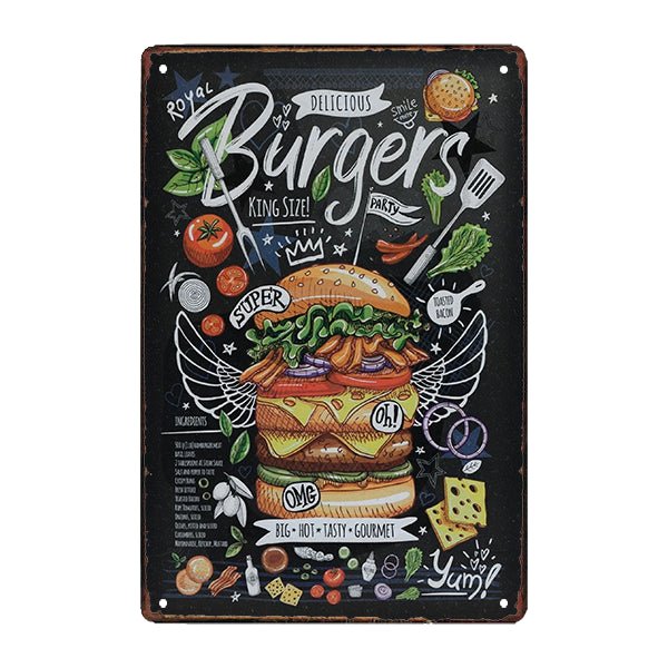 plaque-metal-burger plaque métal burger