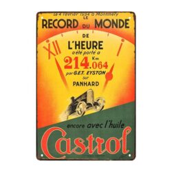 plaque métal castrol