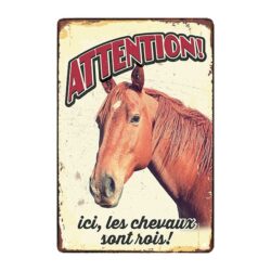 plaque métal cheval