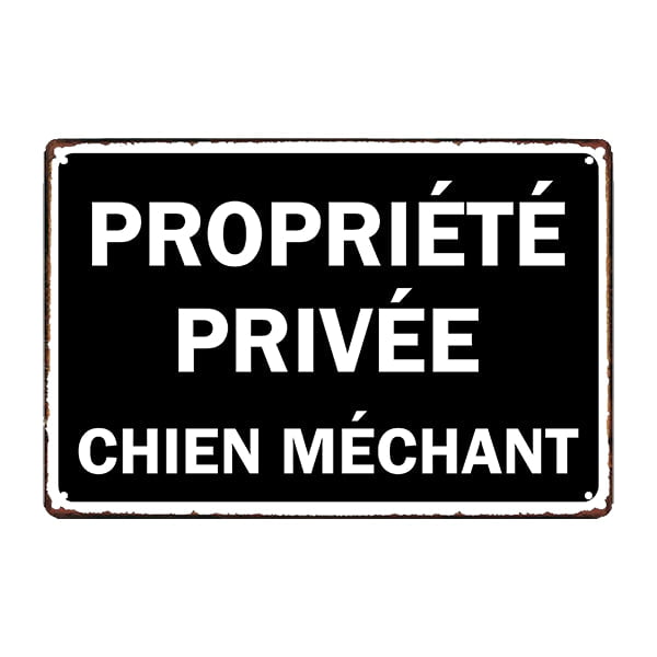 plaque-metal-chien-mechant Plaque Métal Vintage <br> Chien Méchant – Image 1