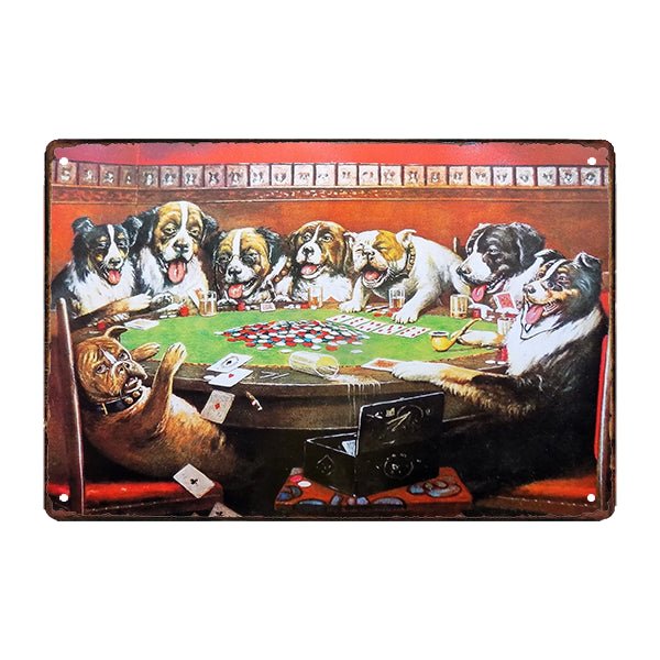 plaque-metal-chien-vintage Plaque Métal Vintage <br> Chiens Poker – Image 1