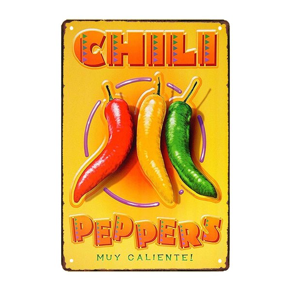 plaque-metal-chili-peppers plaque métal chili peppers