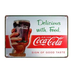 plaque métal coca cola delicious refreshing