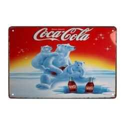 plaque métal coca cola ours polaire