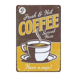 plaque métal coffee