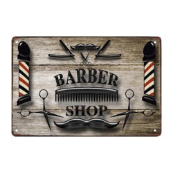plaque métal coiffure hommes