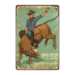 plaque métal cowboys