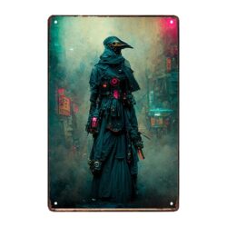 plaque métal cyberpunk