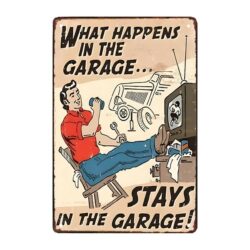 plaque métal de garage humour