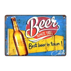 plaque métal déco bière