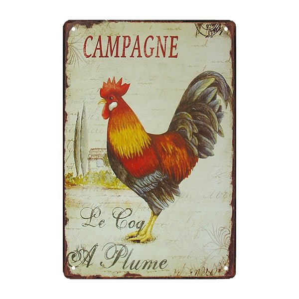 plaque-metal-deco-coq plaque métal déco coq