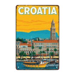 plaque métal déco croatie