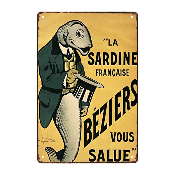 plaque-metal-deco-les-sardines plaque métal déco les sardines