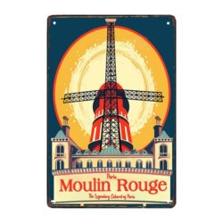 plaque métal déco moulin rouge