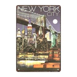 plaque métal déco new york