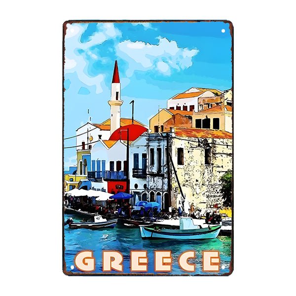 plaque-metal-deco-pays-grece plaque métal déco pays grèce