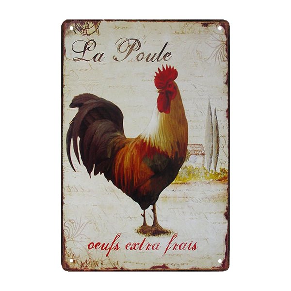 plaque-metal-deco-poule plaque métal déco poule