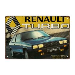 plaque métal déco renault sport