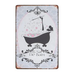 plaque métal déco salle bain