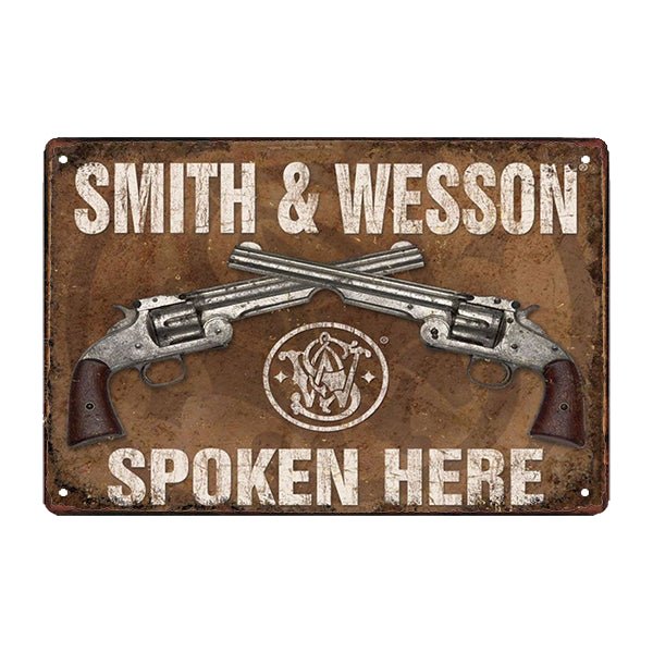plaque-metal-deco-smith-wesson plaque métal déco smith wesson