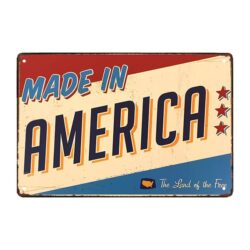 plaque métal déco usa