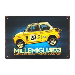 plaque métal déco vintage mural voitures course