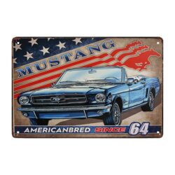 plaque métal décorative ford mustang